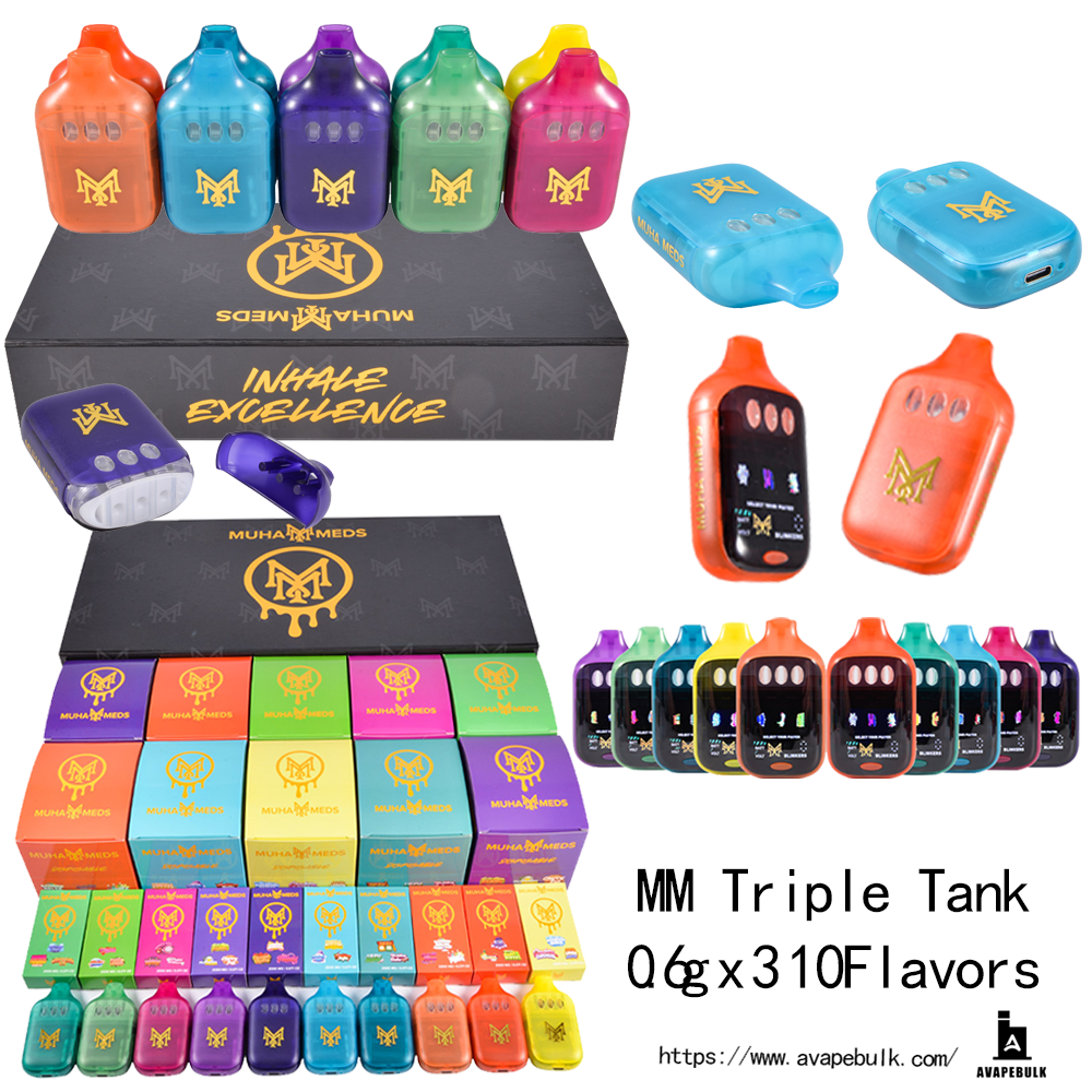muha vape flavors Meds Triple (3-Chamber) Disposable Flavor:Iced Blood Orange Peach fifty bar disposable BANG 28000 Puffs DSK033