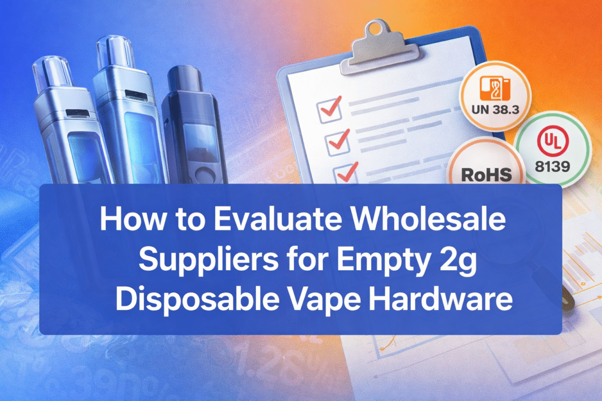 How to Evaluate Wholesale Suppliers for Empty 2g Disposable Vape Hardware